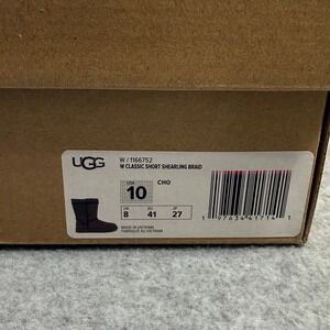 UGG Classic Short Shearling Braid Women's Boots Chocolate Brown Size 10 W1166752